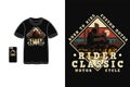 Rider classic motorcycle t shirt design silhouette retro style