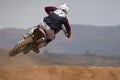 Rider driving in the motocross race Royalty Free Stock Photo