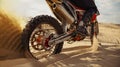 Rider driving in motocross race skid wheel Royalty Free Stock Photo