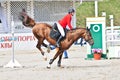 Rider on jump horse