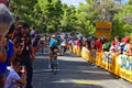 Rider Looking Around At La Vuelta EspaÃÂ±a Cycle Race Royalty Free Stock Photo