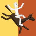 Rider man on a horse back. Abstract cartoon Royalty Free Stock Photo