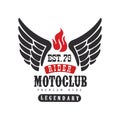 Rider motoclub logo, premium ride est 1979, design element for motor or biker club, motorcycle repair shop, print for