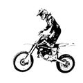 Rider participates motocross championship. Vector illustration Royalty Free Stock Photo