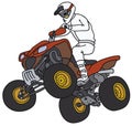 Rider on a red ATV Royalty Free Stock Photo