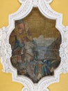 rider on a white horse, defender bogatyr warrior banner church army mosaic Alexander Vasilyevich Suvorov mosaic stucco