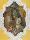 rider on a white horse, defender bogatyr warrior banners church army mosaic