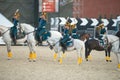 Riders of cavalry honorary escort of Presidential Regiment and Kremlevskaya riding school Royalty Free Stock Photo