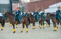 Riders of cavalry honorary escort of Presidential Regiment Royalty Free Stock Photo