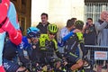 Riders Chat Before The Start Of A Cycle race Royalty Free Stock Photo