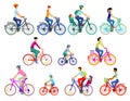 Riders on eleven bikes Royalty Free Stock Photo