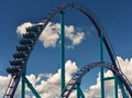 Riders enjoy Mako Rollercoaster at Seaworld, close to International Drive Area.