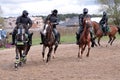 Riders on horseback. Demonstrations mounted police. KSK