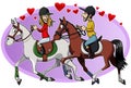 Riders in love Royalty Free Stock Photo