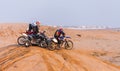 Riders before the race, the dusty desert