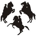 Riders silhouettes Royalty Free Stock Photo