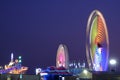 Rides at Fair or Carnival at Night Royalty Free Stock Photo