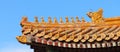 Ridge beasts on China ancient buildings Royalty Free Stock Photo