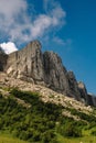 The ridge of the mountain is big Thach with cumulus clouds Royalty Free Stock Photo