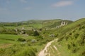 Ridge path above Corfe Castle Royalty Free Stock Photo