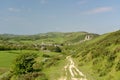 Ridge path above Corfe Castle Royalty Free Stock Photo