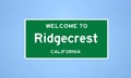 Ridgecrest, California city limit sign. Town sign from the USA. Royalty Free Stock Photo