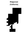Ridgecrest outline map Royalty Free Stock Photo