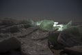 Ridged ice on the beach