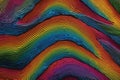 Ridged Topological Design in Psychedelic Rainbow Pattern Royalty Free Stock Photo