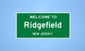 Ridgefield, New Jersey city limit sign. Town sign from the USA. Royalty Free Stock Photo