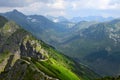 The ridgeway which leads vom mount Kasprowy wierch along the polish-slovakian border. High Tatras, Poland Royalty Free Stock Photo