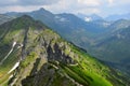 The ridgeway which leads vom mount Kasprowy wierch along the polish-slovakian border. High Tatras, Poland Royalty Free Stock Photo