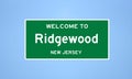 Ridgewood, New Jersey city limit sign. Town sign from the USA. Royalty Free Stock Photo