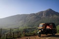 Riding the beautiful hills around Munnar on a beautiful crisp morning, Kerala, India Royalty Free Stock Photo