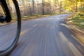 Riding bicycle. Abstract motion blur.