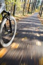 Riding bicycle. Abstract motion blur.