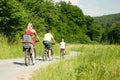 Riding the bicycles together Royalty Free Stock Photo