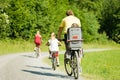 Riding the bicycles together Royalty Free Stock Photo