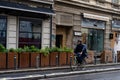 Riding a bike. Commuters on bike in Bucharest, Romania, 2021