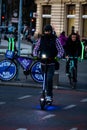 Riding a bike. Commuters on bike in Bucharest, Romania, 2021