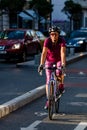 Riding a bike. Commuters on bike in Bucharest, Romania, 2021