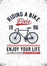 Riding a bike typography design