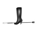 Riding crop and high heels leather boots