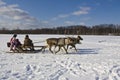 Riding in deer's carriage