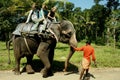 Riding on an elephant