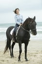 Riding girl and horse Royalty Free Stock Photo