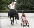 riding girl and horse Royalty Free Stock Photo