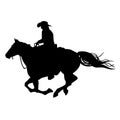 Riding a horse silhouette illustration by crafteroks Royalty Free Stock Photo