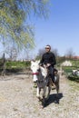 Riding a horse in Western style Royalty Free Stock Photo