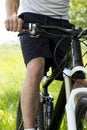 Riding a mountain bike Royalty Free Stock Photo